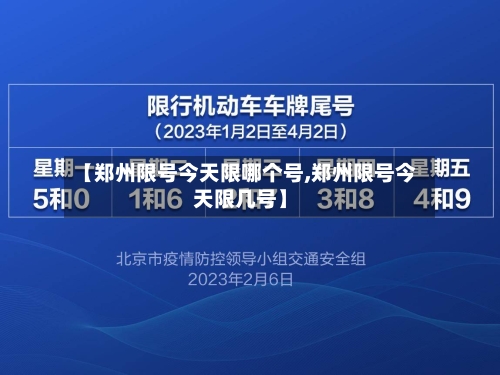 【郑州限号今天限哪个号,郑州限号今天限几号】