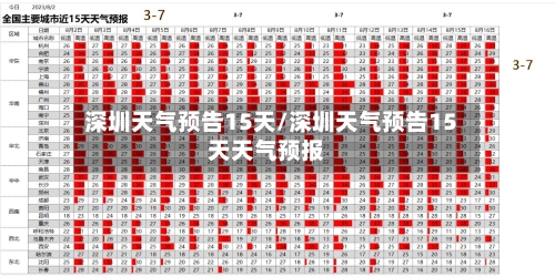 深圳天气预告15天/深圳天气预告15天天气预报