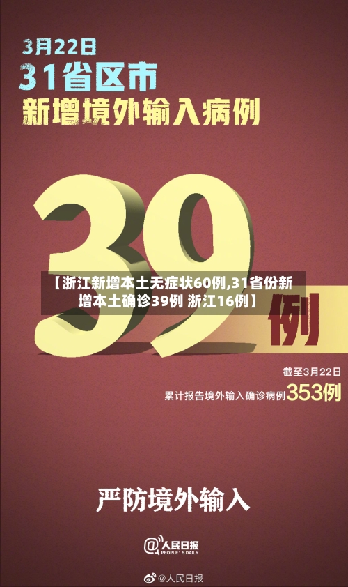 【浙江新增本土无症状60例,31省份新增本土确诊39例 浙江16例】