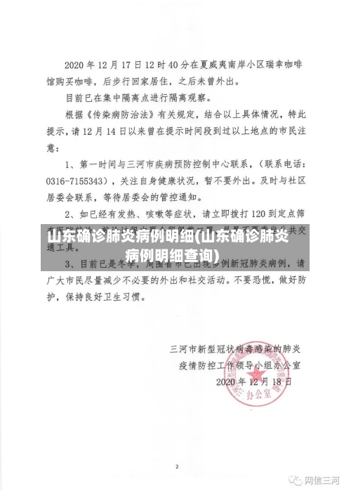 山东确诊肺炎病例明细(山东确诊肺炎病例明细查询)