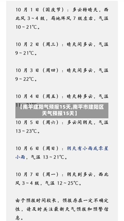 【南平建阳气预报15天,南平市建阳区天气预报15天】