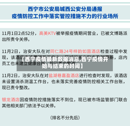 【西宁疫情最新数据消息,西宁疫情开始与结束的时间】