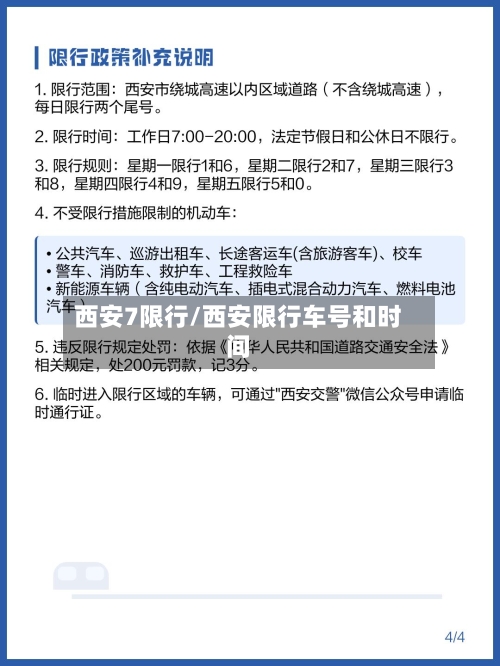 西安7限行/西安限行车号和时间