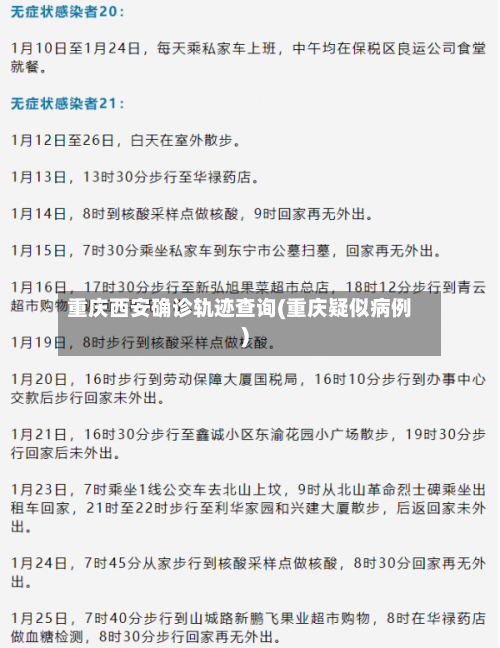 重庆西安确诊轨迹查询(重庆疑似病例)