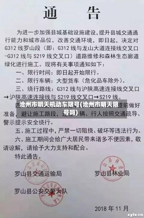 沧州市明天机动车限号(沧州市明天限号吗)