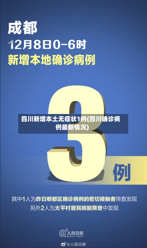 四川新增本土无症状1例(四川确诊病例最新情况)