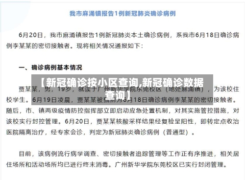 【新冠确诊按小区查询,新冠确诊数据查询】