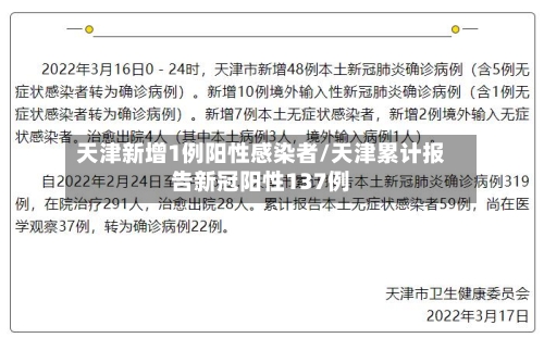 天津新增1例阳性感染者/天津累计报告新冠阳性137例
