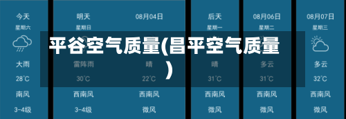 平谷空气质量(昌平空气质量)