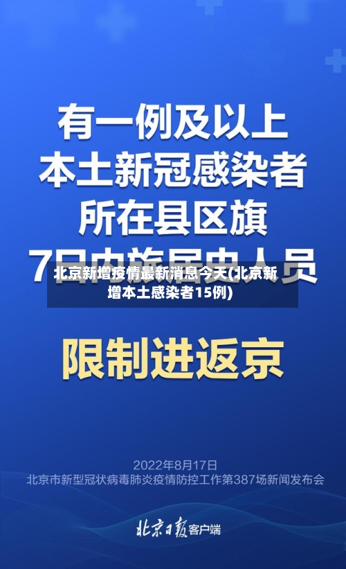 北京新增疫情最新消息今天(北京新增本土感染者15例)