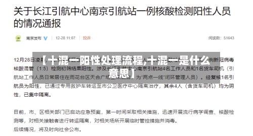 【十混一阳性处理流程,十混一是什么意思】