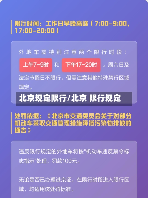 北京规定限行/北京 限行规定