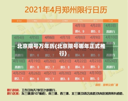 北京限号万年历(北京限号哪年正式推行)